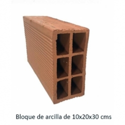 Bloque de Arcilla 10x20x30 cms. Ferreteria