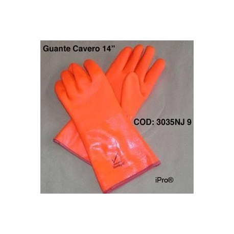 Guante Cavero color naranja de 14 acabado adher Ferreteria