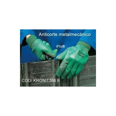 Guante de Nitrilo KEVLAR anti corte color verde elástico Ferreteria