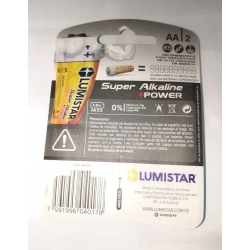 Batería Super Alkalina AA Blister 2 unidades 1.5 V Lumistar Blister Ferreteria