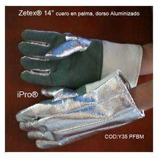 Guante térmico Zetex de 14 cuero en palma dorso aluminizado Ferreteria